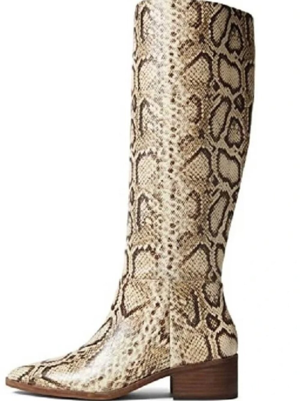 NEW! VINCE CAMUTO Natural Snakeprint Leather Knee High Mid Heel Boot Sz 9M